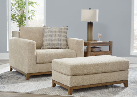 Beige / 2 Pc. Chair And A Half, Ottoman