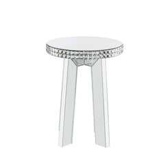 Lotus - End Table - Mirrored & Faux Crystals