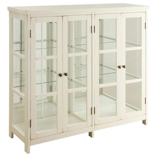 Sable - 4 Door Wood Accent Storage Display Cabinet - Off White