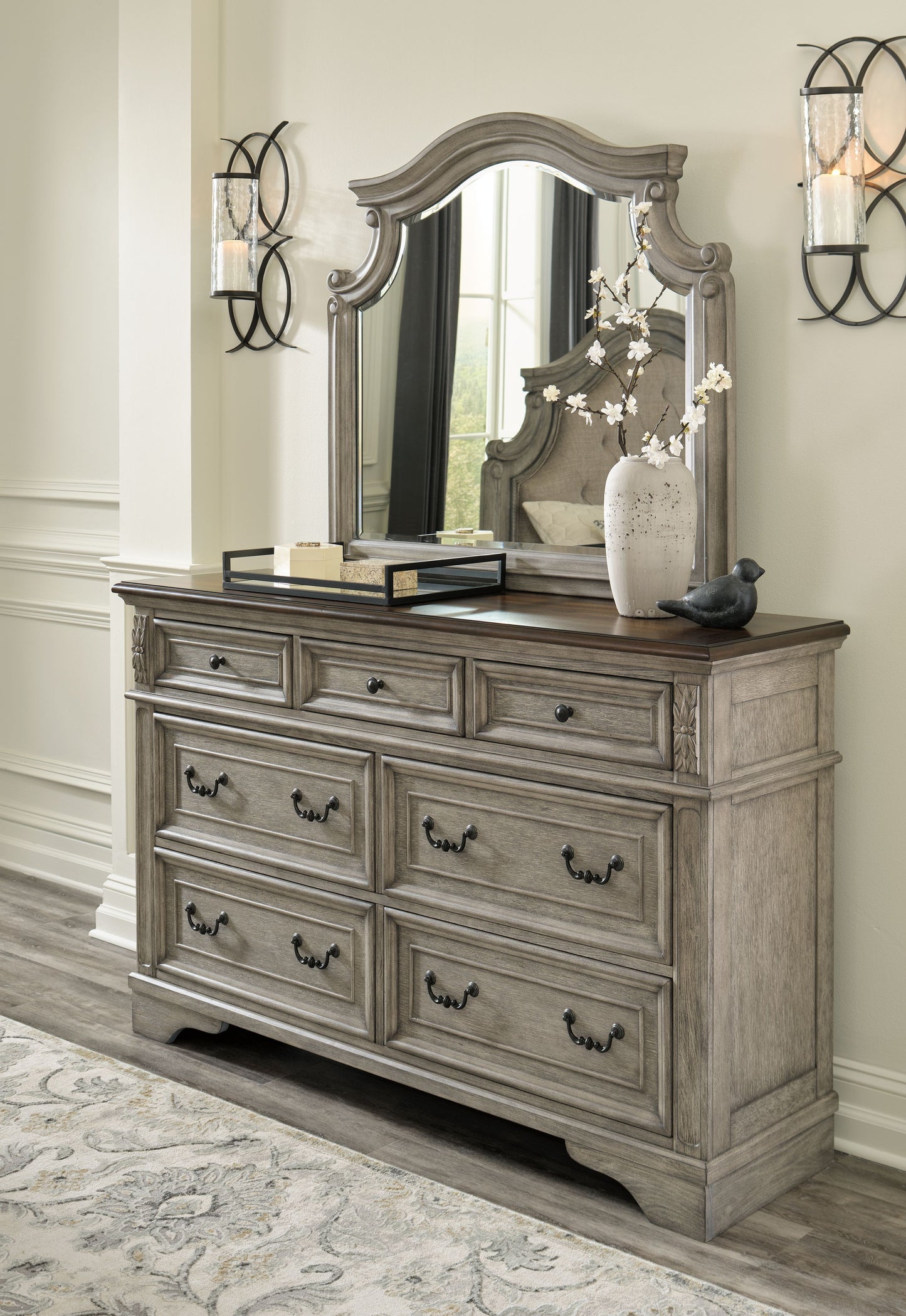 Lodenbay - Antique Gray - Dresser, Mirror