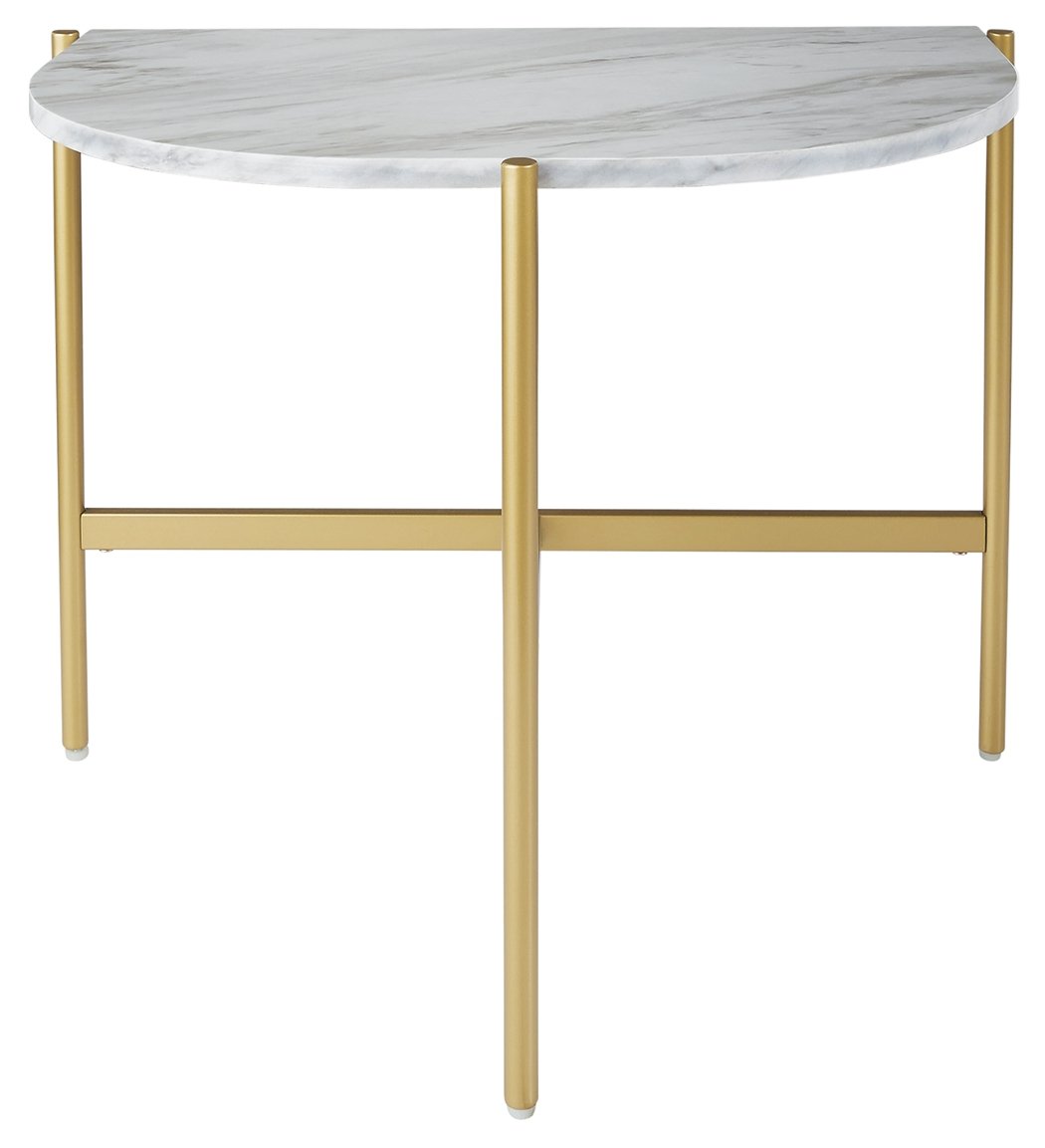 Wynora - White / Gold - Chair Side End Table