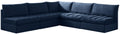 Jacob - Modular Sectional 5 Piece - Navy - Fabric - Modern & Contemporary