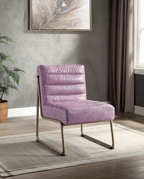 Loria - Accent Chair - Wisteria - Top Grain Leather