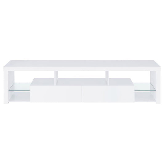 Jude - 2-Drawer Engineered Wood TV Stand - High Gloss White