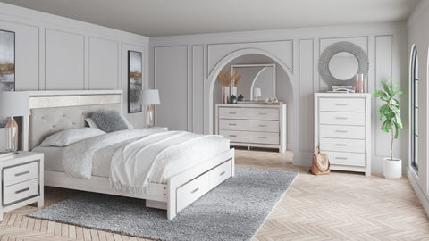 White / 7 Pc. - Dresser, Mirror, Chest, Bed / King