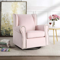 Tamaki - Swivel Chair - Pink Fabric