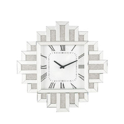 Lavina - Wall Clock - Mirrored & Faux Diamonds - 24"