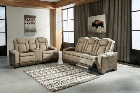 Beige / 2 Pc. - Power Sofa, Loveseat