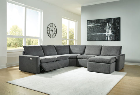 Dark Gray / 5 Pc. Right Arm Facing Corner Chaise Power Sectional