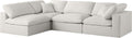 Plush - Velvet Standart Comfort Modular Sectional 4 Piece - Cream