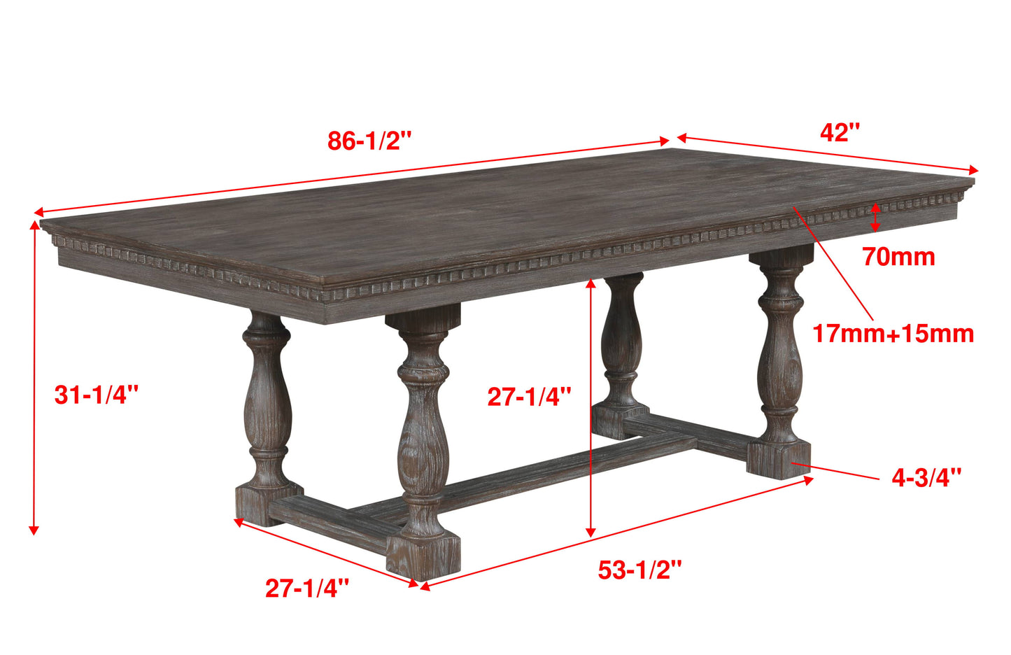 Regent - Dining Table - Charcoal Black