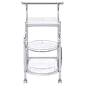 Sarandon - 3-Tier Glass Shelf Metal Bar Cart - Chrome