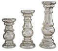 Rosario - Silver Finish - Candle Holder Set (Set of 3)