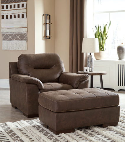 Dark Brown / 2 Pc. Chair, Ottoman