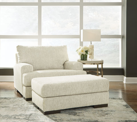 Beige / 2 Pc. Chair And A Half, Ottoman