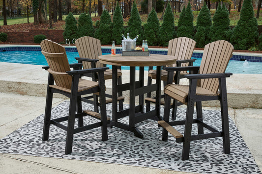 Fairen Trail - Black / Driftwood - 5 Pc. - Dining Set with 4 Chairs