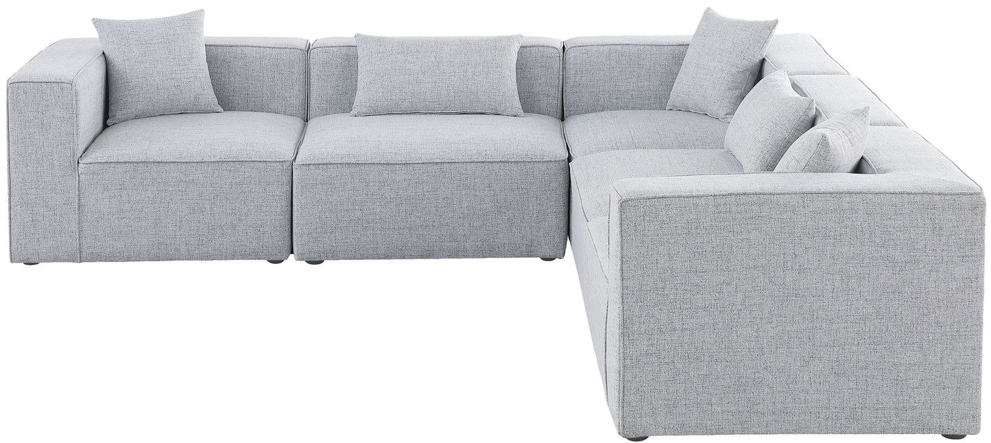 Cube - Modular Sectional 5 Piece - Gray - Modern & Contemporary