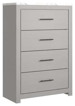 Cottonburg - Light Gray / White - Four Drawer Chest