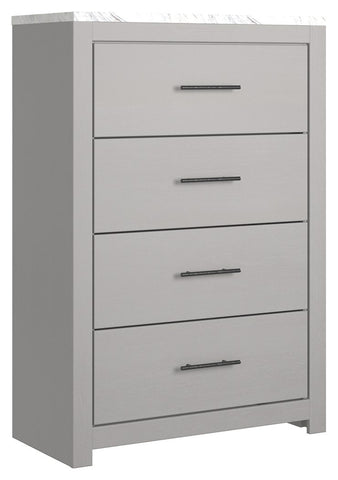 Cottonburg - Light Gray / White - Four Drawer Chest