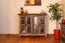 Antique - Console With 4 Glass Doors - Multicolor