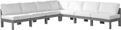 Nizuc - Outdoor Patio Modular Sectional 7 Piece - White - Fabric - Modern & Contemporary