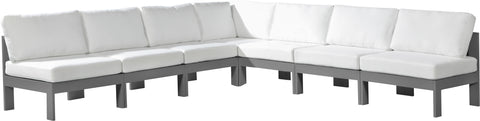 Nizuc - Outdoor Patio Modular Sectional 7 Piece - White - Fabric - Modern & Contemporary