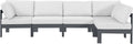 Nizuc - Outdoor Patio Modular Sectional 5 Piece - White - Modern & Contemporary