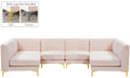 Alina - Modular Sectional 6 Piece - Pink - Fabric