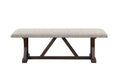 Pascaline - Bench - Gray Fabric, Rustic Brown & Oak Finish