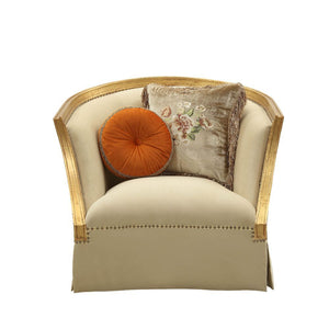 Daesha - Chair - Tan Flannel & Antique Gold