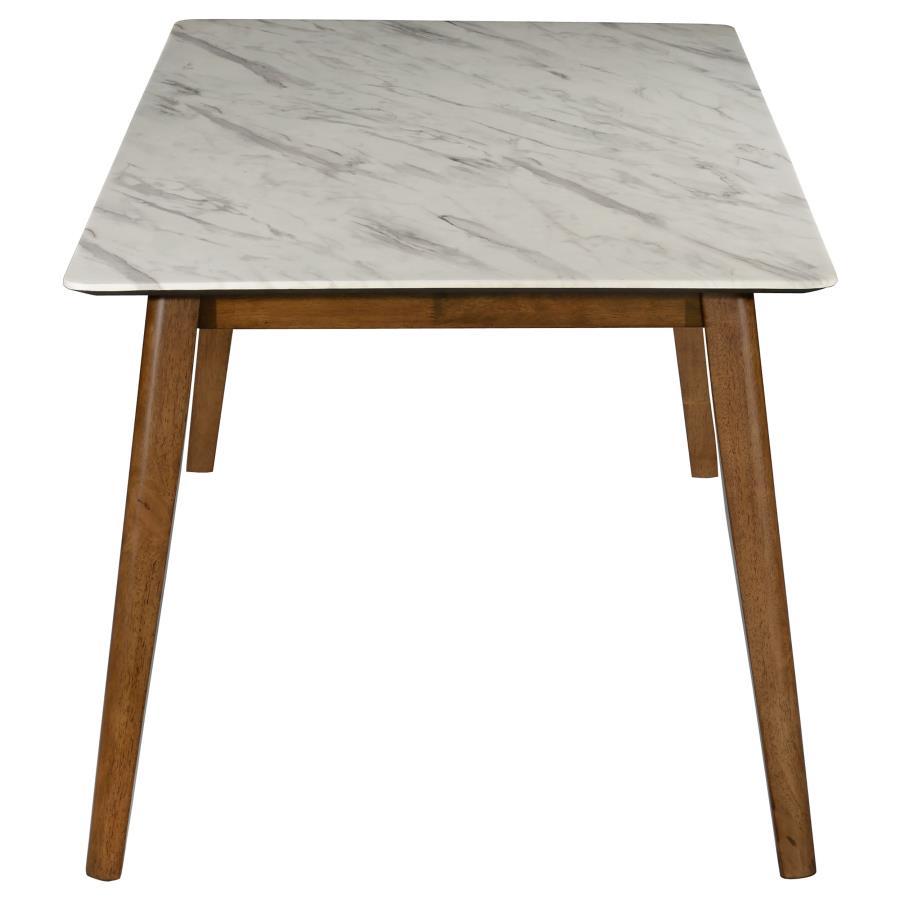 Everett - Rectangular Faux Marble Dining Table - White