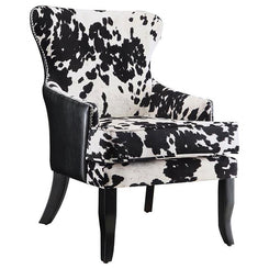 Trea - Cowhide Print Upholstered Accent Chair - Black And White