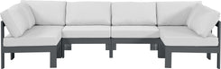 Nizuc - Outdoor Patio Modular Sectional 6 Piece - White - Fabric