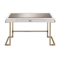 Boice - Vanity Desk - White PU & Champagne Finish