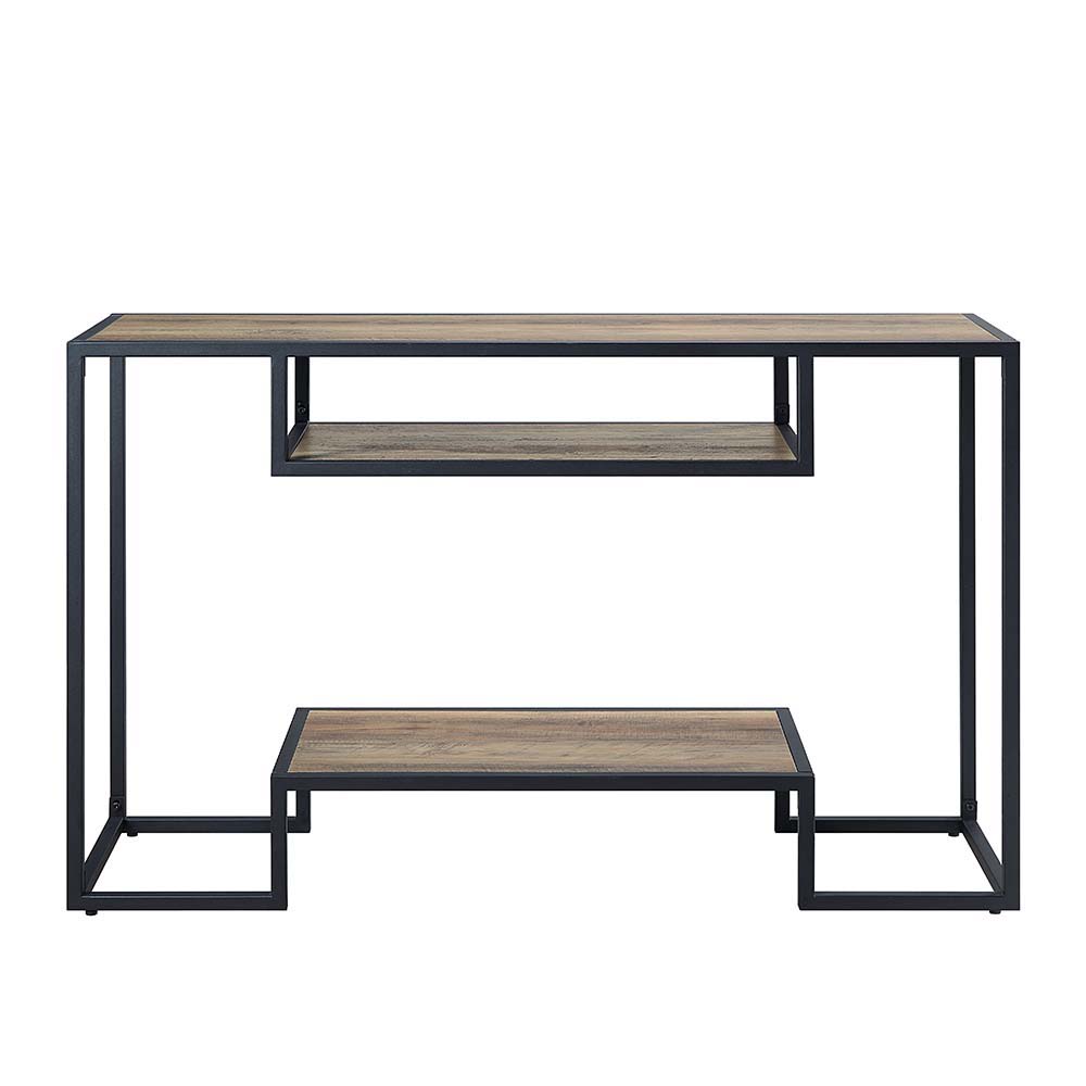 Idella - Console Table - Rustic Oak & Black Finish