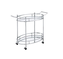 Jinx - Serving Cart - Clear Glass & Chrome Finish