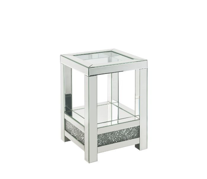 Noralie - End Table - Mirrored & Faux Diamonds - 24