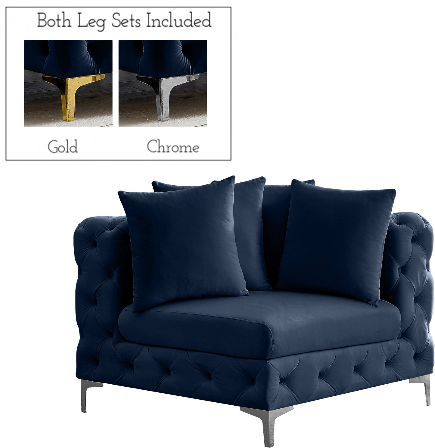 Tremblay - Corner Chair - Navy