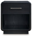 Rowanbeck - Black - One Drawer Night Stand