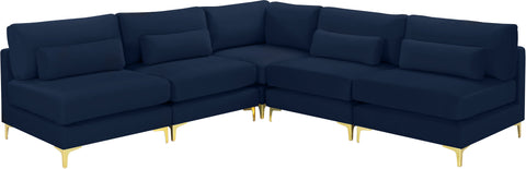 Julia - Modular Sectional 5 Piece - Navy - Fabric