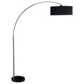 Kawke - Arched Drum Shade Metal Floor Lamp - Black