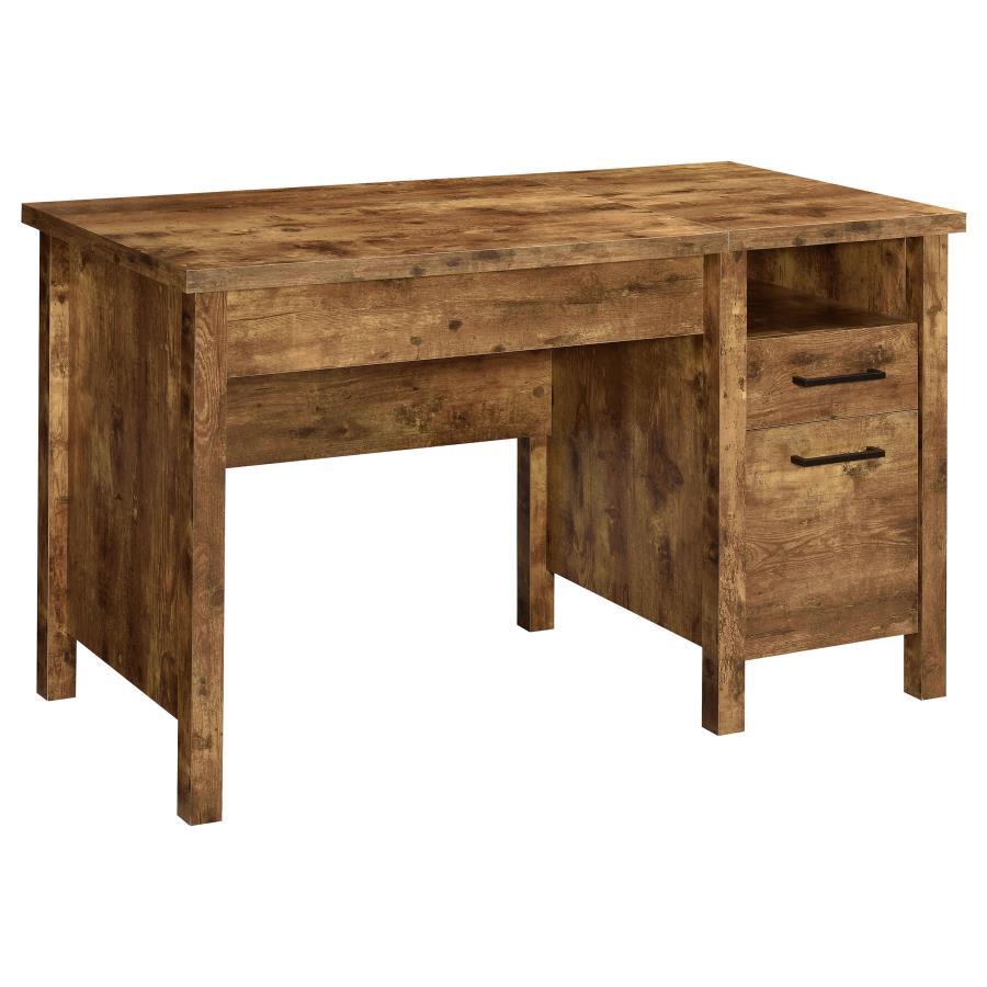 Delwin - 2-Drawer Lift Top Computer Desk - Rustic Nutmeg