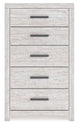 Cayboni - Whitewash - Five Drawer Chest