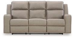 Lavenhorne - Pebble - Rec Sofa W/Drop Down Table