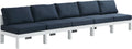 Nizuc - Outdoor Patio Modular Sofa - Navy - Metal - Modern & Contemporary