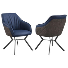 Mayer - Upholstered Tufted Side Chairs (Set of 2) - Blue And Brown