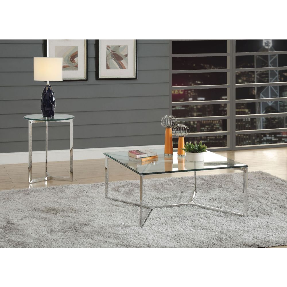 Volusius - Coffee Table - Stainless Steel & Clear Glass