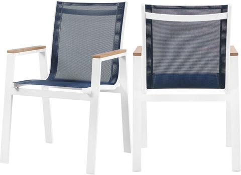 Nizuc - Outdoor Patio Dining Arm Chair (Set of 2) - Navy - Fabric