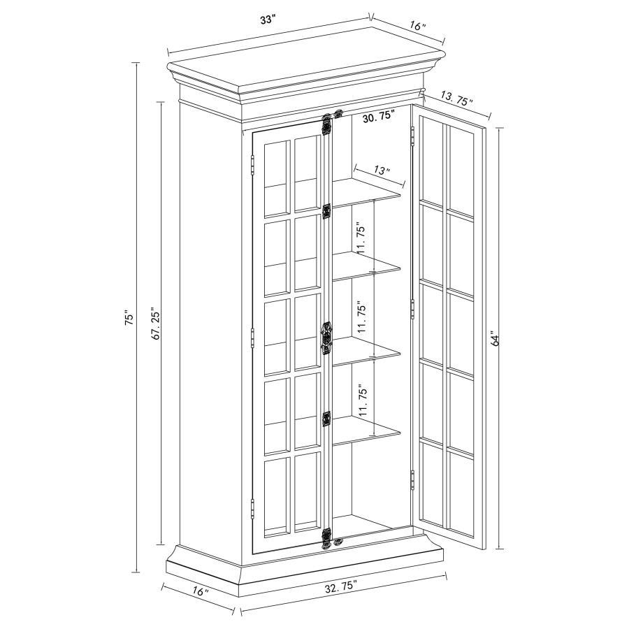 Toni - 2 Door Wood Tall Storage Cabinet - Distressed White