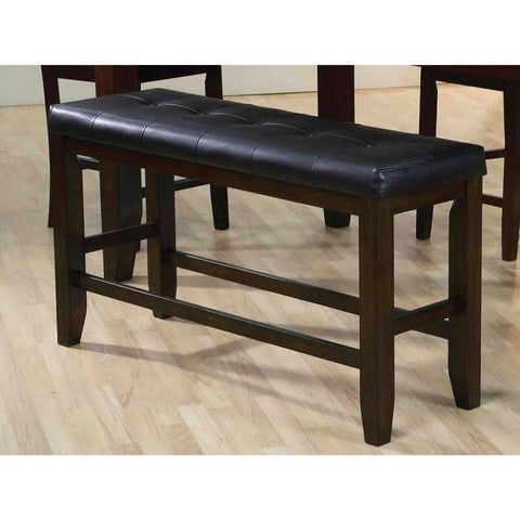 Urbana - Counter Height Bench - Black PU & Espresso